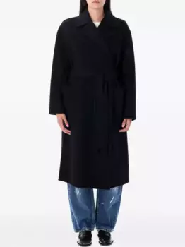 Шерстяное пальто с поясом POLO RALPH LAUREN, черный