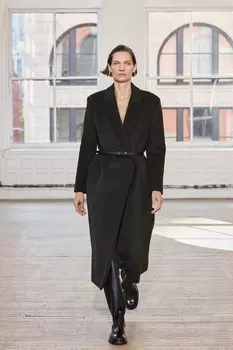 Шерстяное пальто с поясом ZARA, хаки