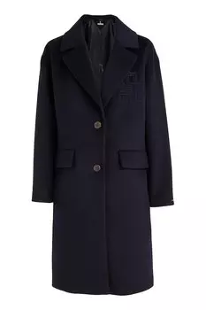 Шерстяное пальто с разрезным лацканом Tommy Hilfiger, синий