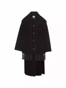 Шерстяное пальто с шарфом TOTEME, черный