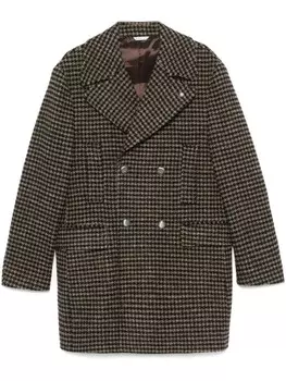 Шерстяное пальто с узором «гусиная лапка» Manuel Ritz, коричневый