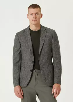 Шерстяное пальто с узором Network, хаки