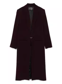 Шерстяное пальто с заостренными лацканами Mugler, красный