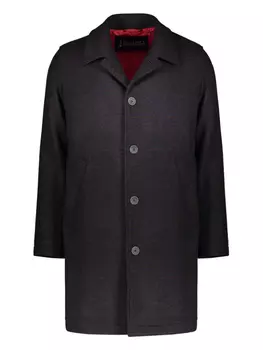 Шерстяное пальто с застежкой на пуговицы Herno, синий