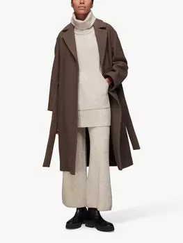 Шерстяное пальто с завязками на талии Whistles, нейтральный