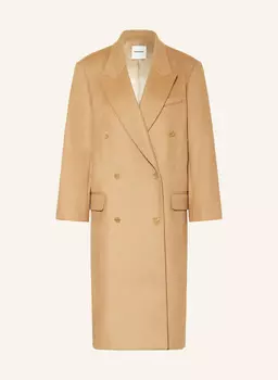 Шерстяное пальто SANDRO, бежевый