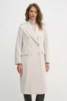 Шерстяное пальто Sisley, бежевый