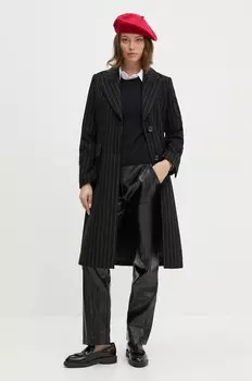 Шерстяное пальто Sisley, черный