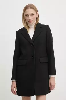 Шерстяное пальто Sisley, черный