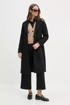 Шерстяное пальто Sisley, черный