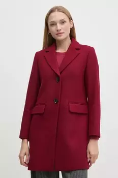 Шерстяное пальто Sisley, гранатовый