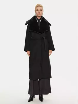 Шерстяное пальто свободного кроя Bruuns Bazaar, черный