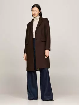 Шерстяное пальто Tommy Hilfiger, коричневый