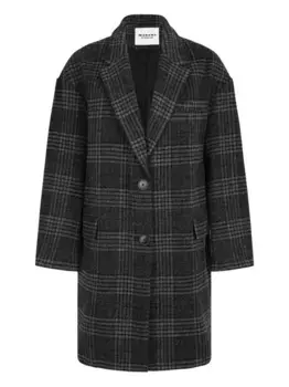 Шерстяное пальто в клетку ISABEL MARANT, серый