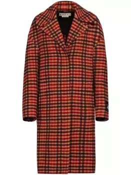 Шерстяное пальто в клетку Marni, оранжевый