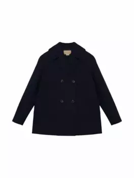 Шерстяное пальто Web Gucci, тёмно-синий