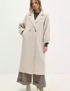 Шерстяное плащ Answear Lab, бежевый