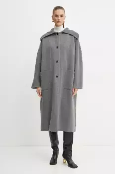 Шерстяное плащ Liviana Conti, серый