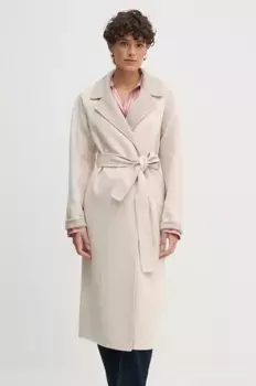 Шерстяное плащ OUI, бежевый