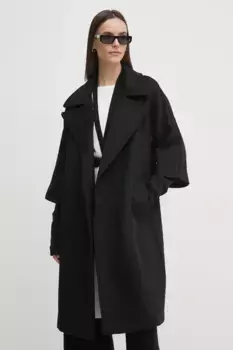 Шерстяное плащ Tiffi, черный