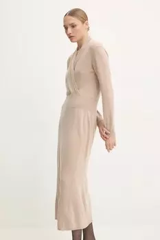 Шерстяное платье Answear.Lab, бежевый
