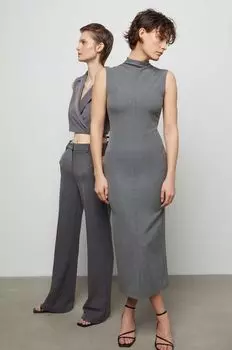 Шерстяное платье Answear Lab, серый