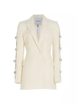 Шерстяное платье-блейзер с бантом MACH & MACH, белый