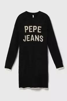 Шерстяное платье для детей Pepe Jeans, черный