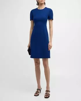 Шерстяное платье-футляр принцессы со швом Akris, цвет Ink