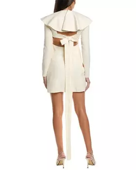 Шерстяное платье-футляр Valentino на шелковой подкладке, белый