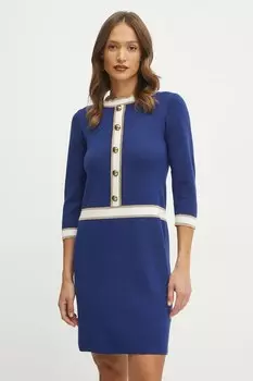 Шерстяное платье Luisa Spagnoli, темно-синий