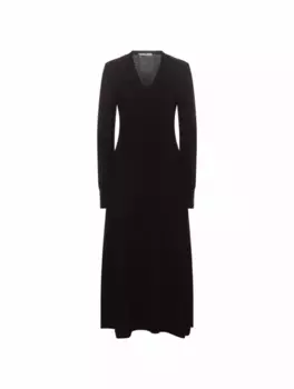 Шерстяное платье макси Lvir, черный