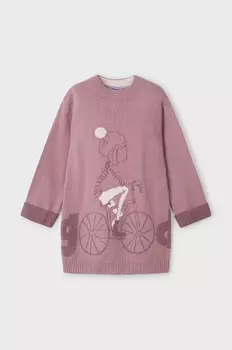 Шерстяное платье Mayoral для детей, розовый