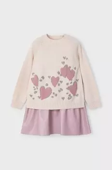 Шерстяное платье Mayoral для детей, розовый