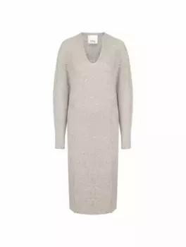 Шерстяное платье миди Erika Cavallini, серый