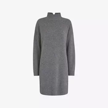 Шерстяное платье миди с воротником-воронкой Whistles, серый