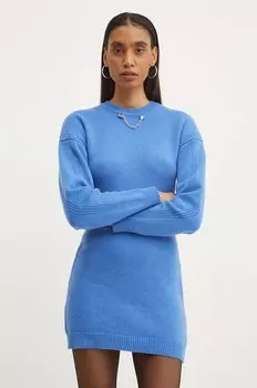 Шерстяное платье Moschino Jeans, синий