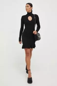 Шерстяное платье Pinko, черный