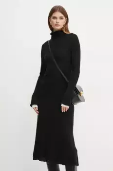 Шерстяное платье Pinko, черный