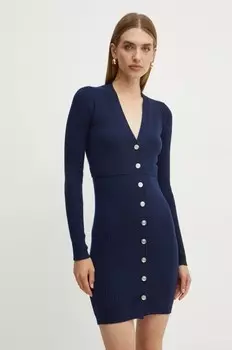 Шерстяное платье Pinko, темно-синий
