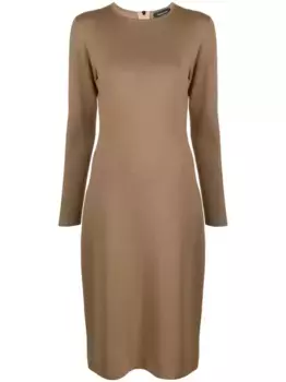Шерстяное платье с длинными рукавами Fabiana Filippi, коричневый