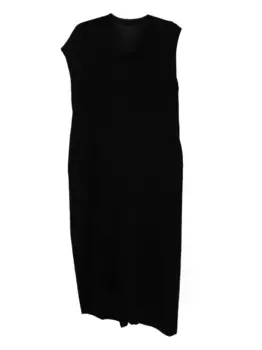 Шерстяное платье с V-образным вырезом JNBY, черный