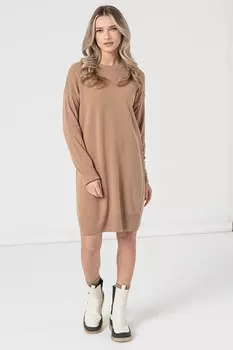 Шерстяное платье с заниженными рукавами United Colors Of Benetton, коричневый