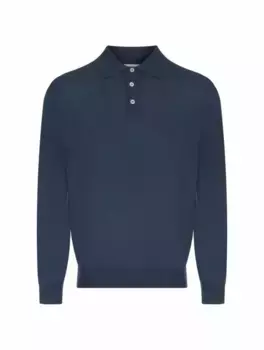 Шерстяное поло Brunello Cucinelli, синий