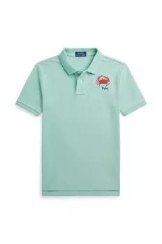 Шерстяное поло для мальчика Polo Ralph Lauren, зеленый