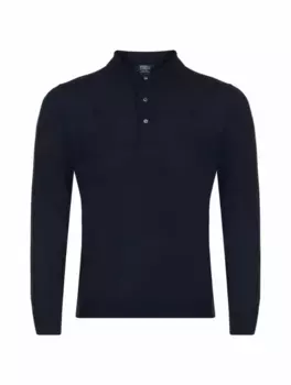 Шерстяное поло Fedeli, тёмно-синий