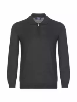 Шерстяное поло на молнии Fedeli, зелёный