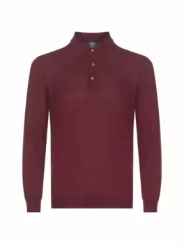 Шерстяное поло с длинными рукавами Fedeli, бордовый