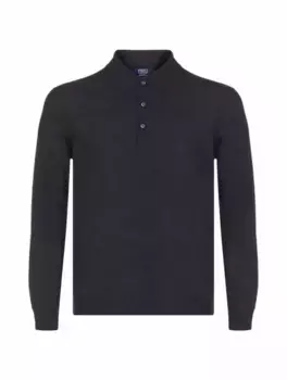 Шерстяное поло с длинными рукавами Fedeli, серый