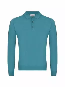 Шерстяное поло с длинными рукавами John Smedley